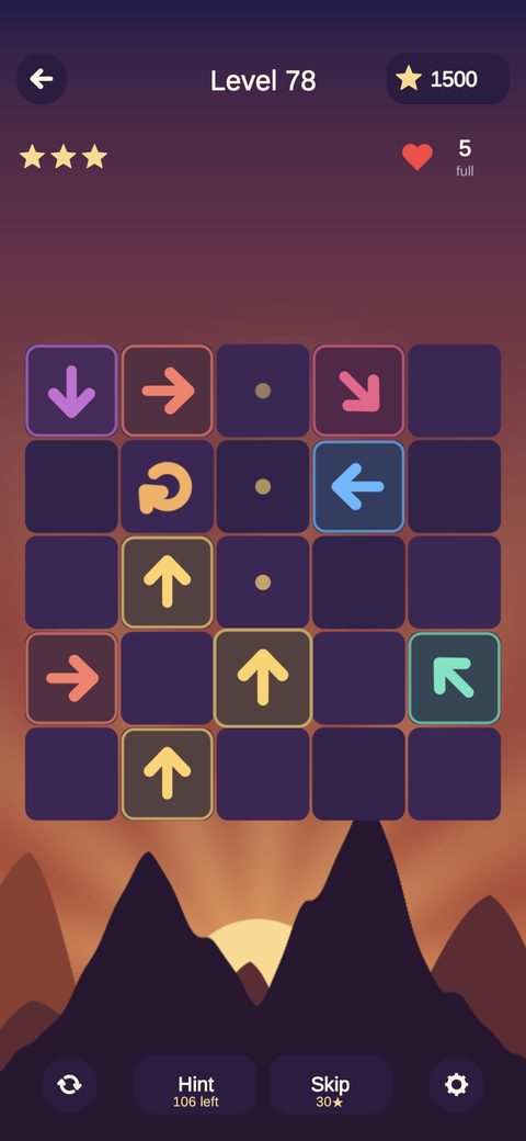 A board with an arrow held down, a line of dots marking the route ahead of it