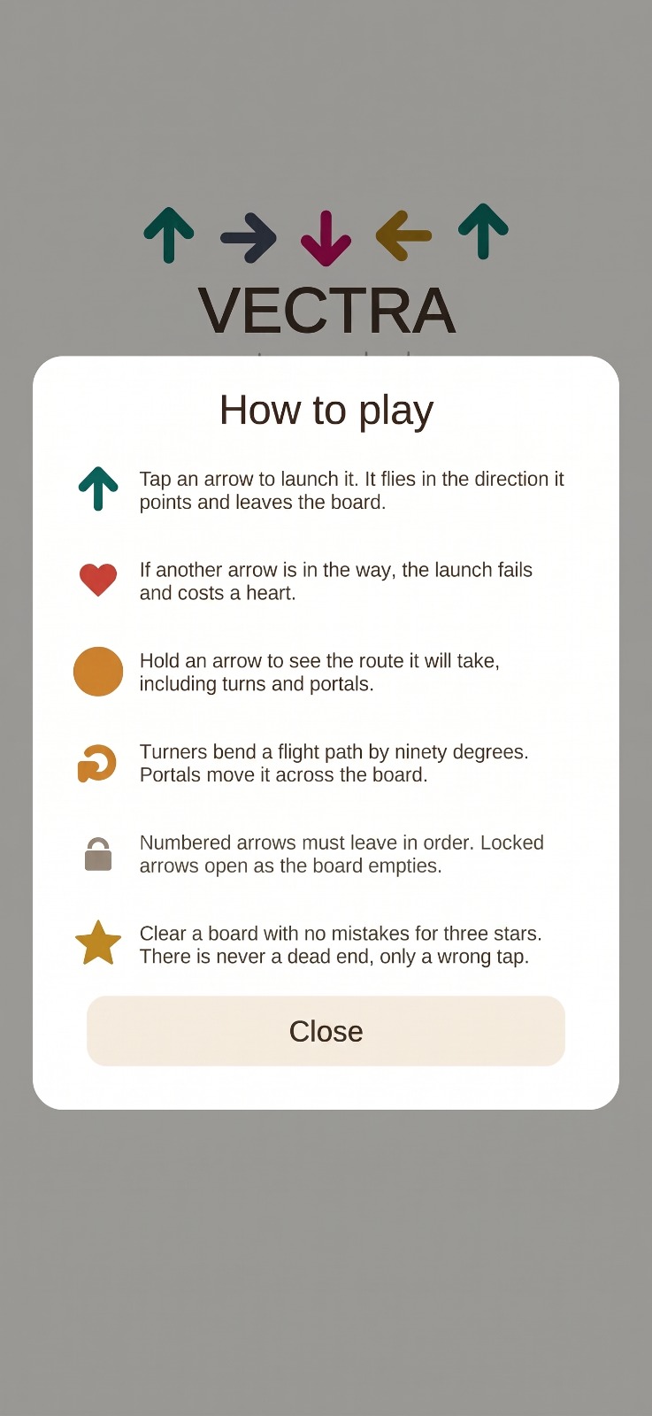 The in-game How to play screen listing the rules